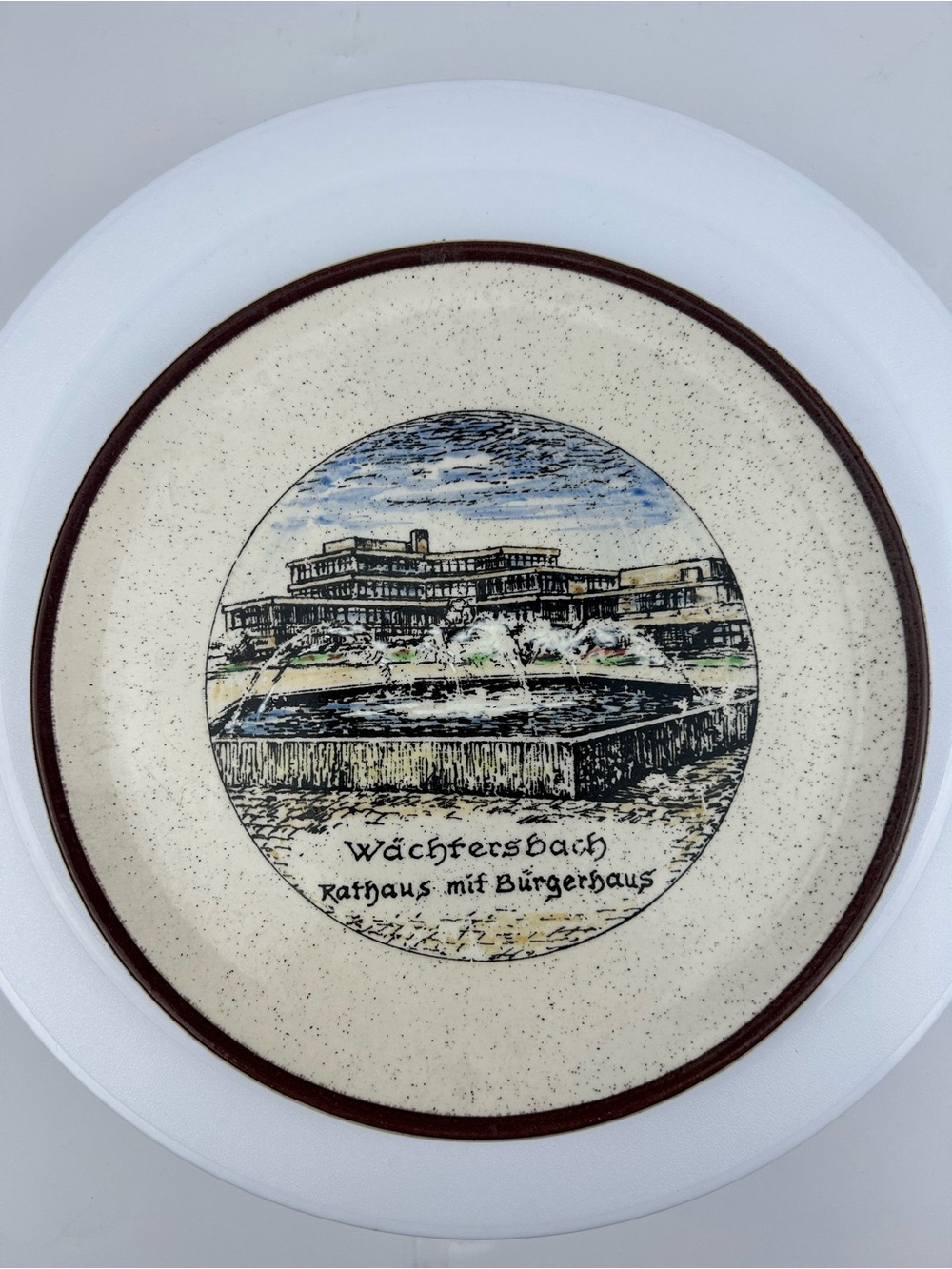 FINAL SALE Wächtersbach Hand Painted Decorative Plate Rathaus Bürgerhaus Germany